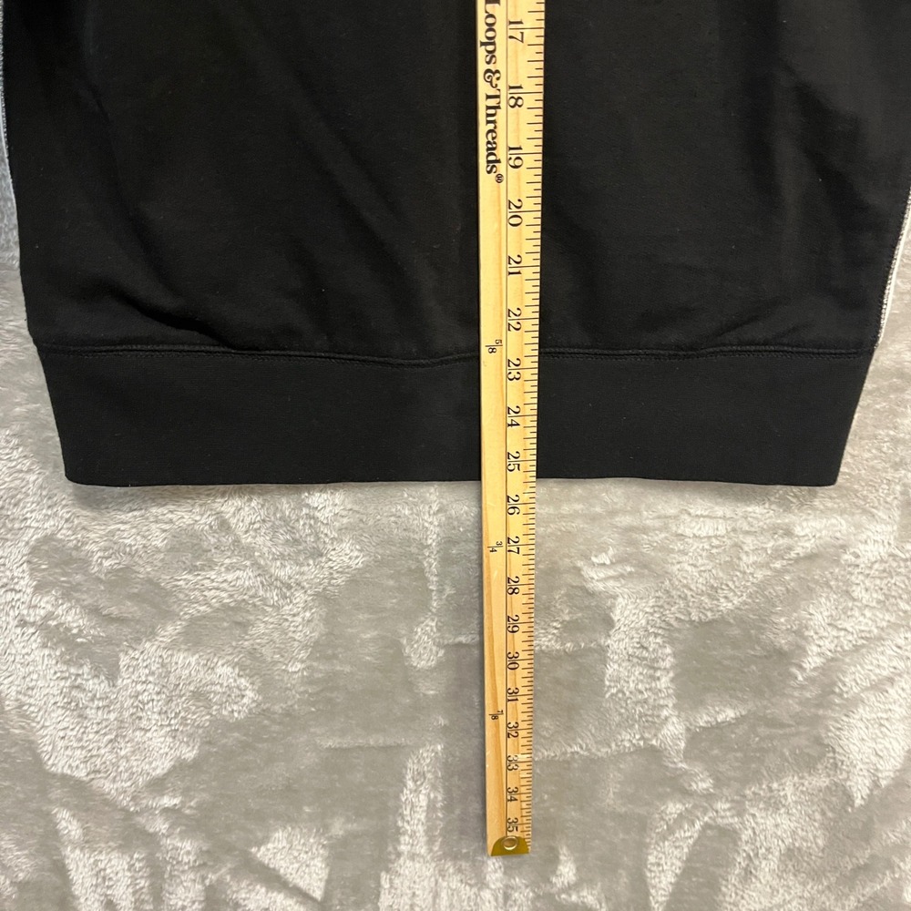 Guess Sleeveless Hoodie Womens Medium Black White Colorblock V-Neck Racerback - Picture 6 of 6